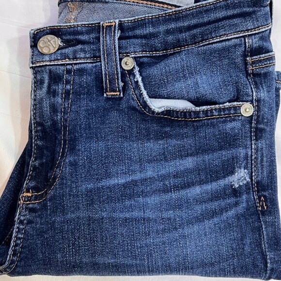 AG-Adriana Goldschmeid Jeans Womens Slim Fit Legging Ankle Size 25 Blue Distress - Picture 4 of 14